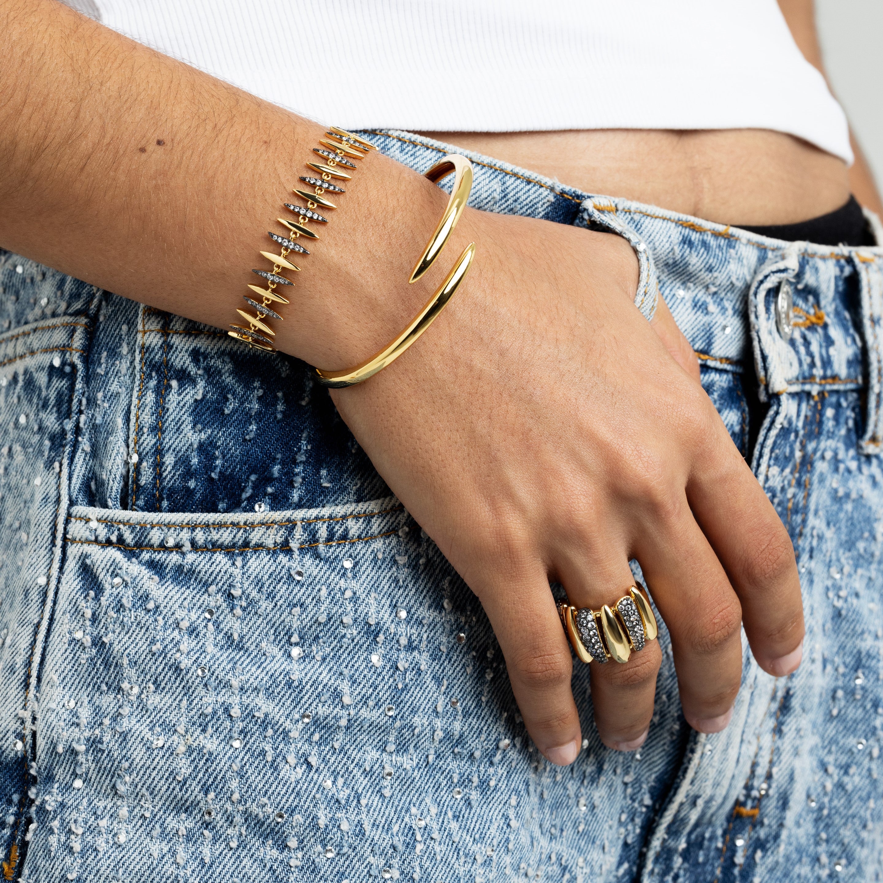 Spike Pave Ring - Josefina Jewels
