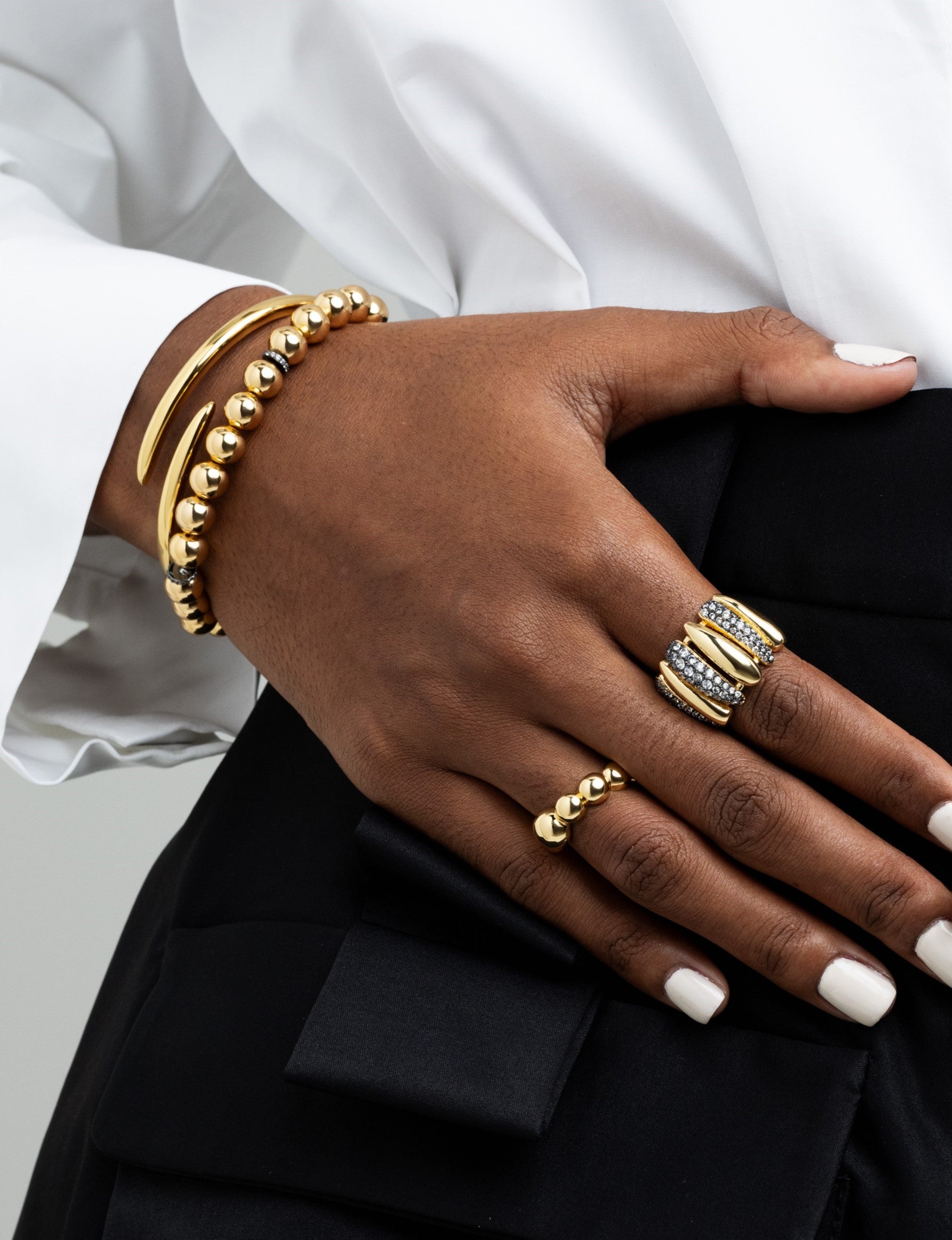 Gold Spike Bangle - Josefina Jewels