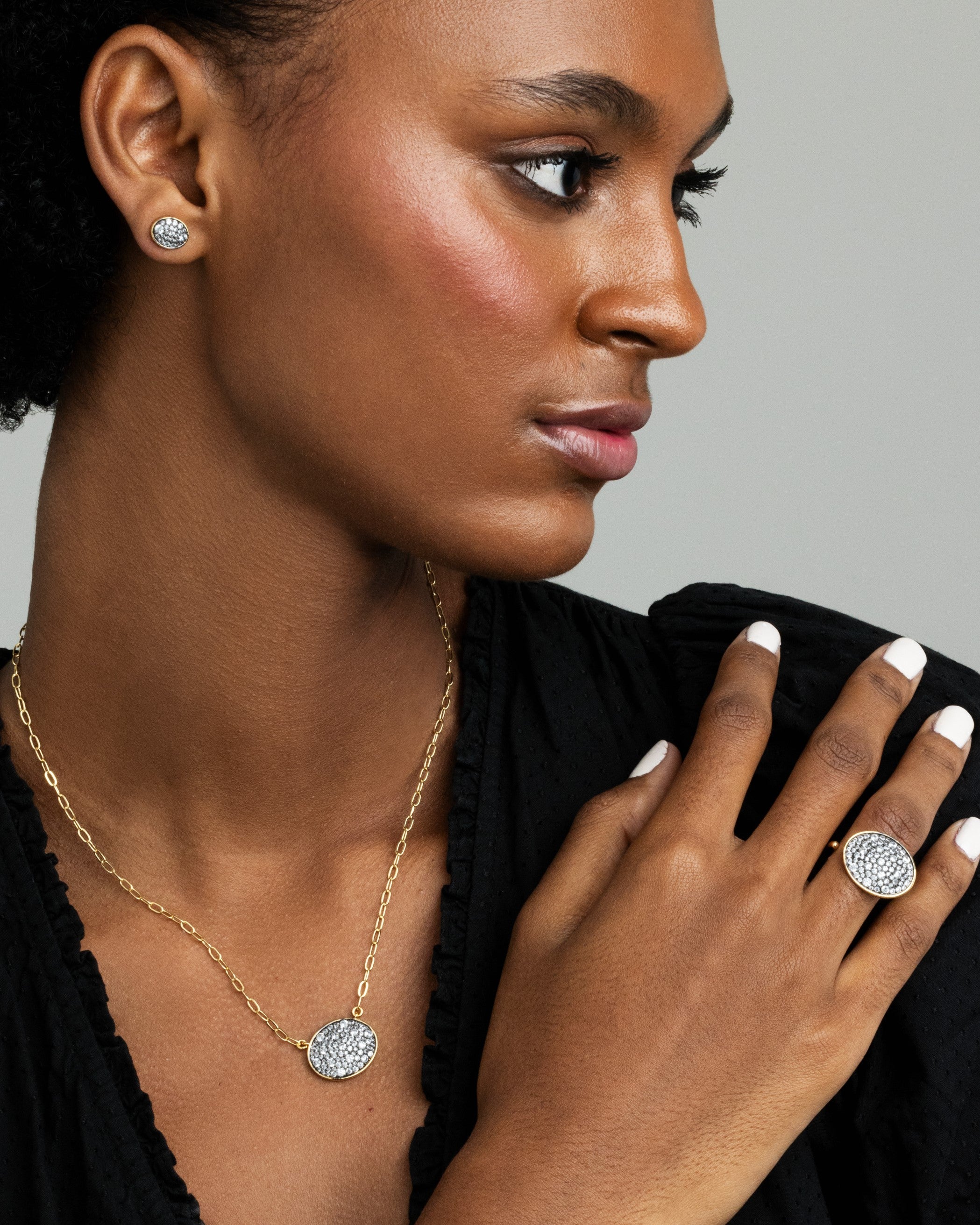Oval Pave Ring - Josefina Jewels
