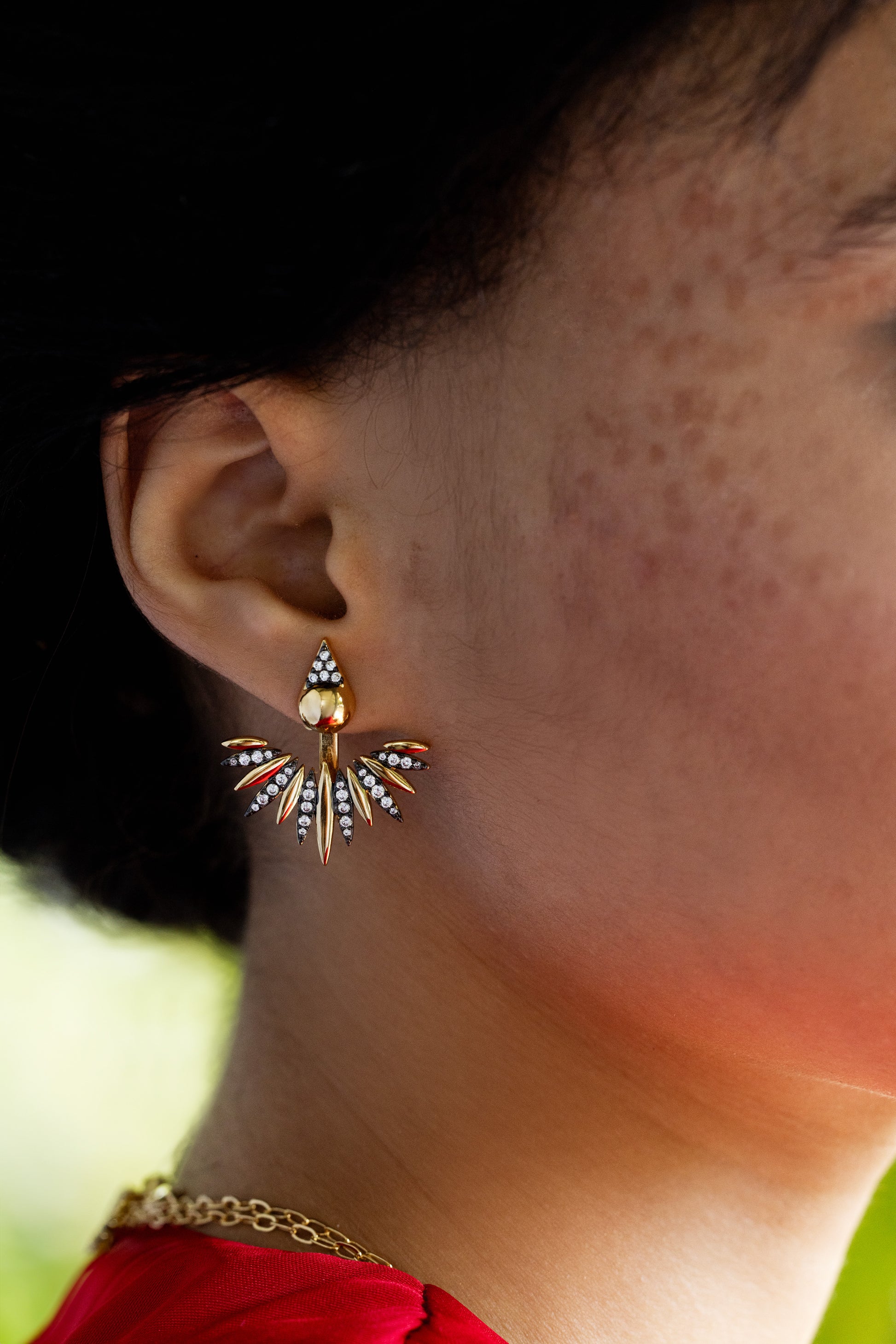 Spike Pave Stud Earrings - Josefina Jewels