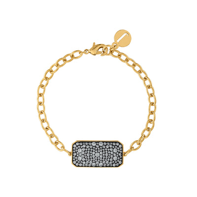 Pave Rectangle Shape Chain Bracelet