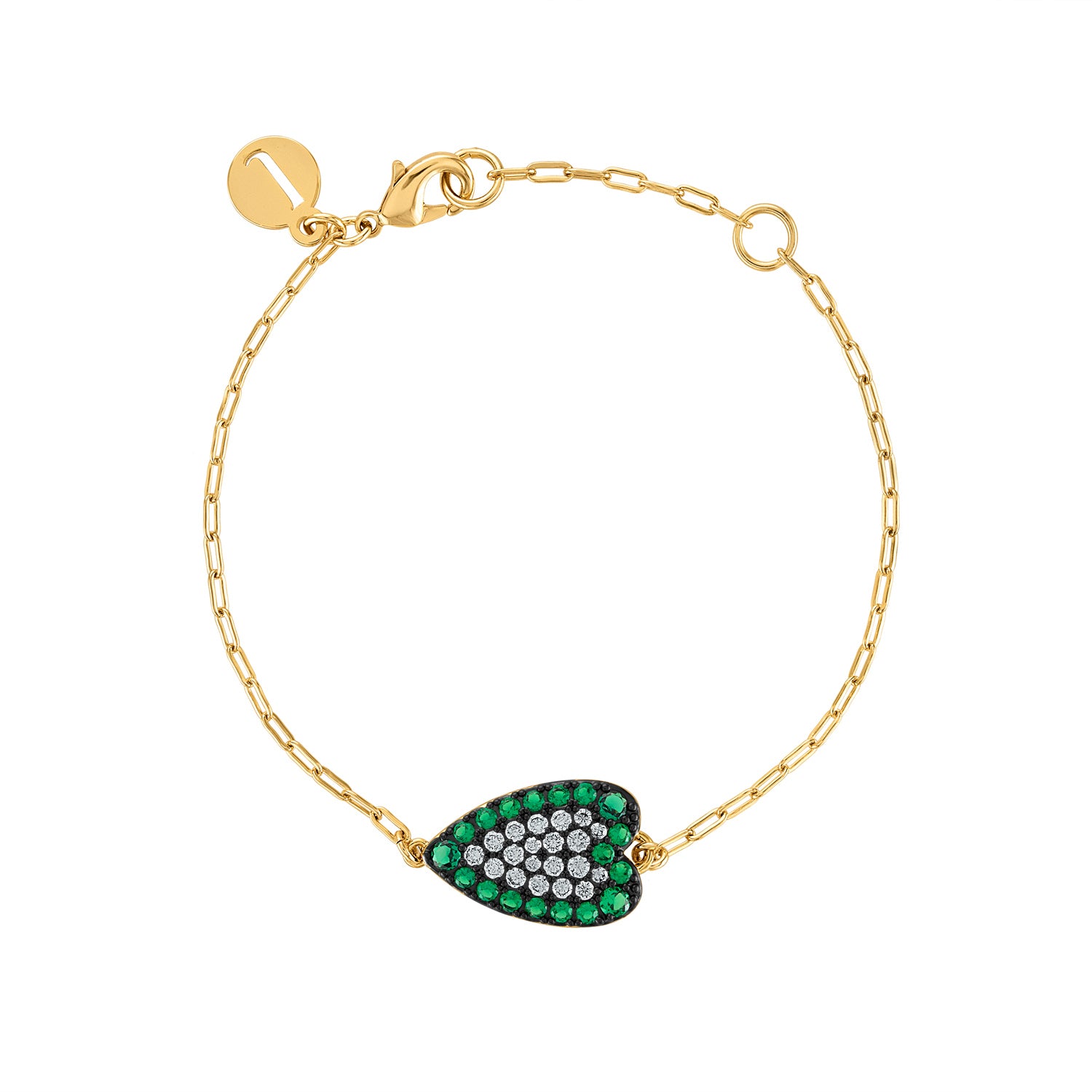 Colorful Heart Pave Chain Bracelet - Josefina Jewels
