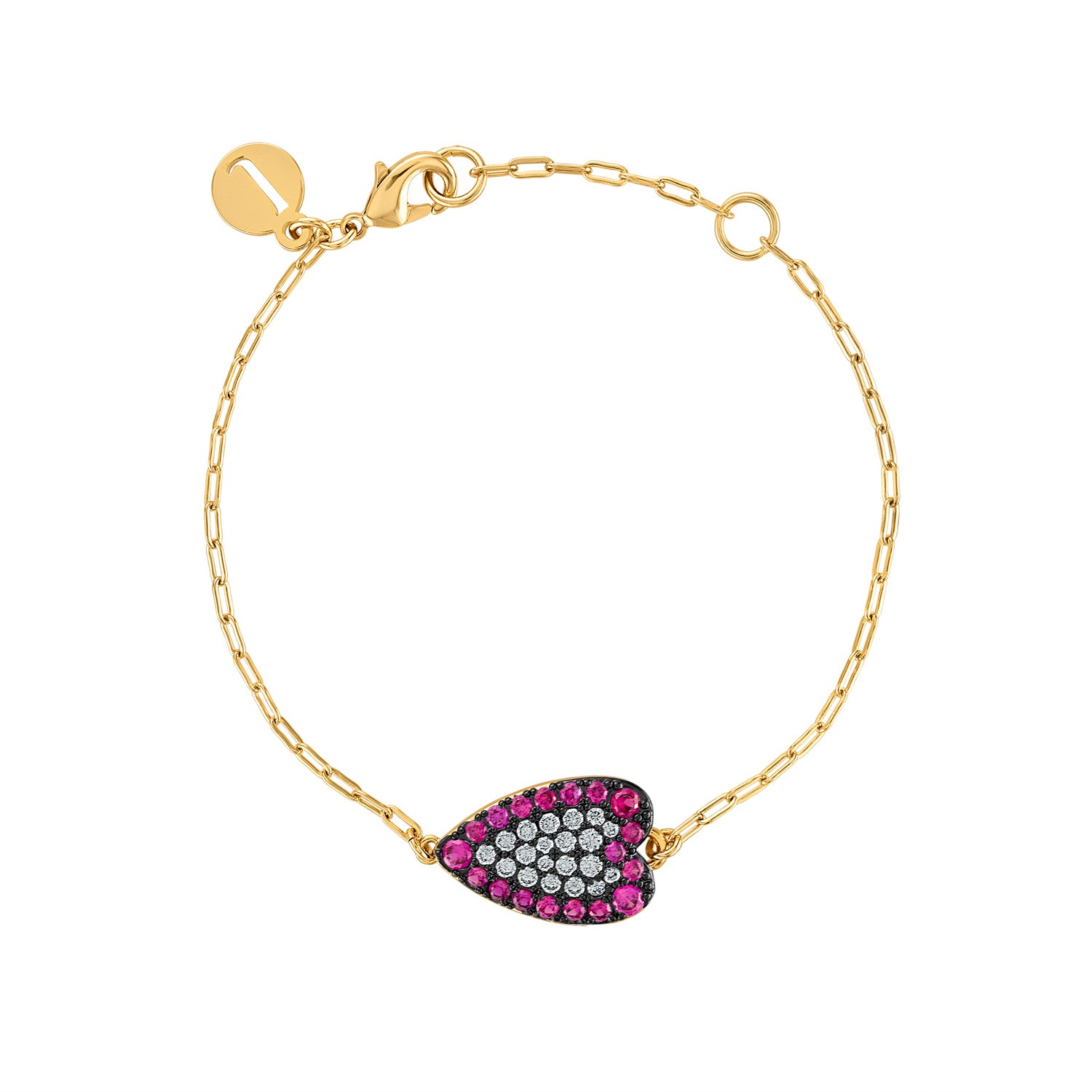 Colorful Heart Pave Chain Bracelet - Josefina Jewels