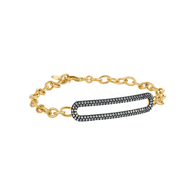 Pave Link Bracelet with Chain - Josefina Jewels