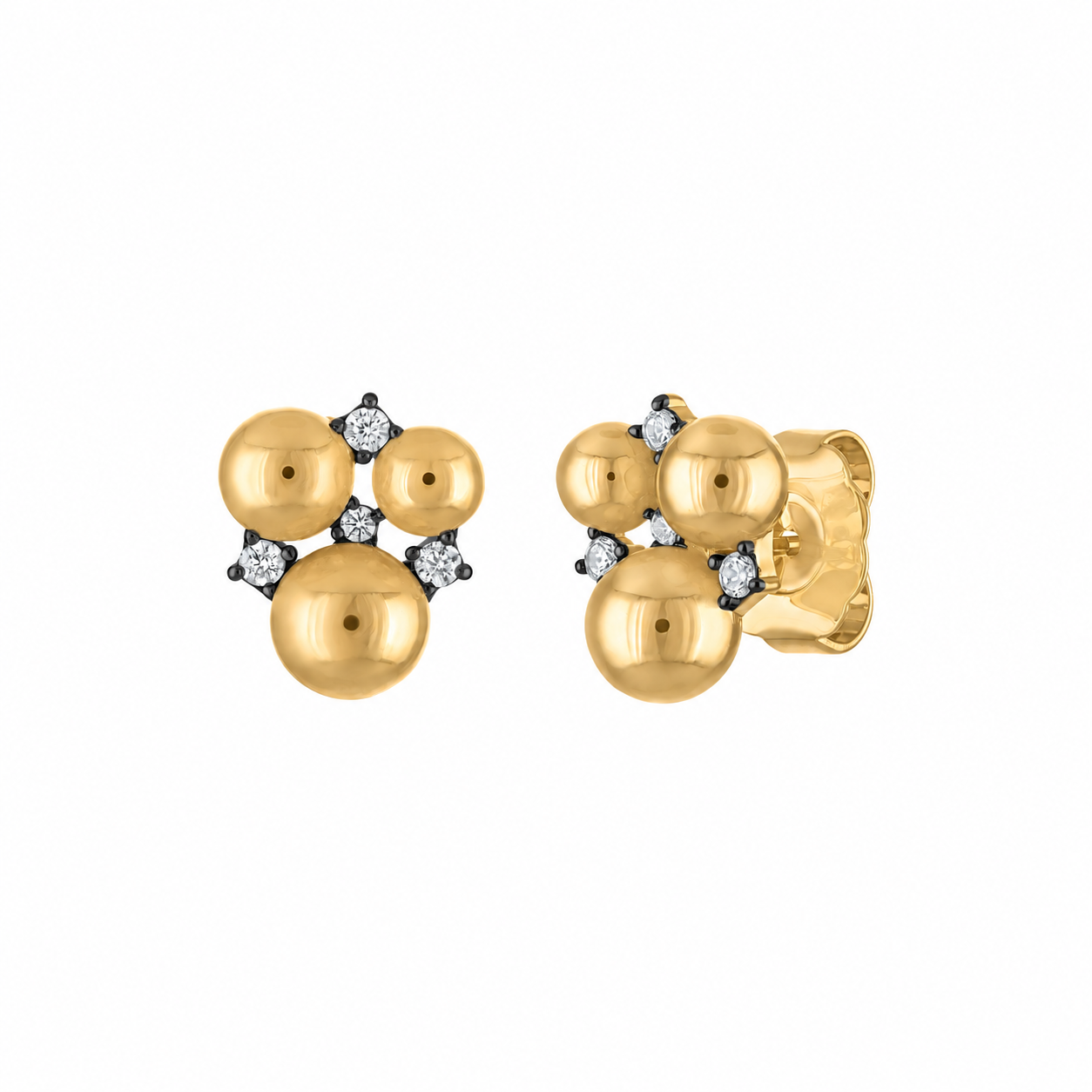 Triple Cluster Stud Earrings