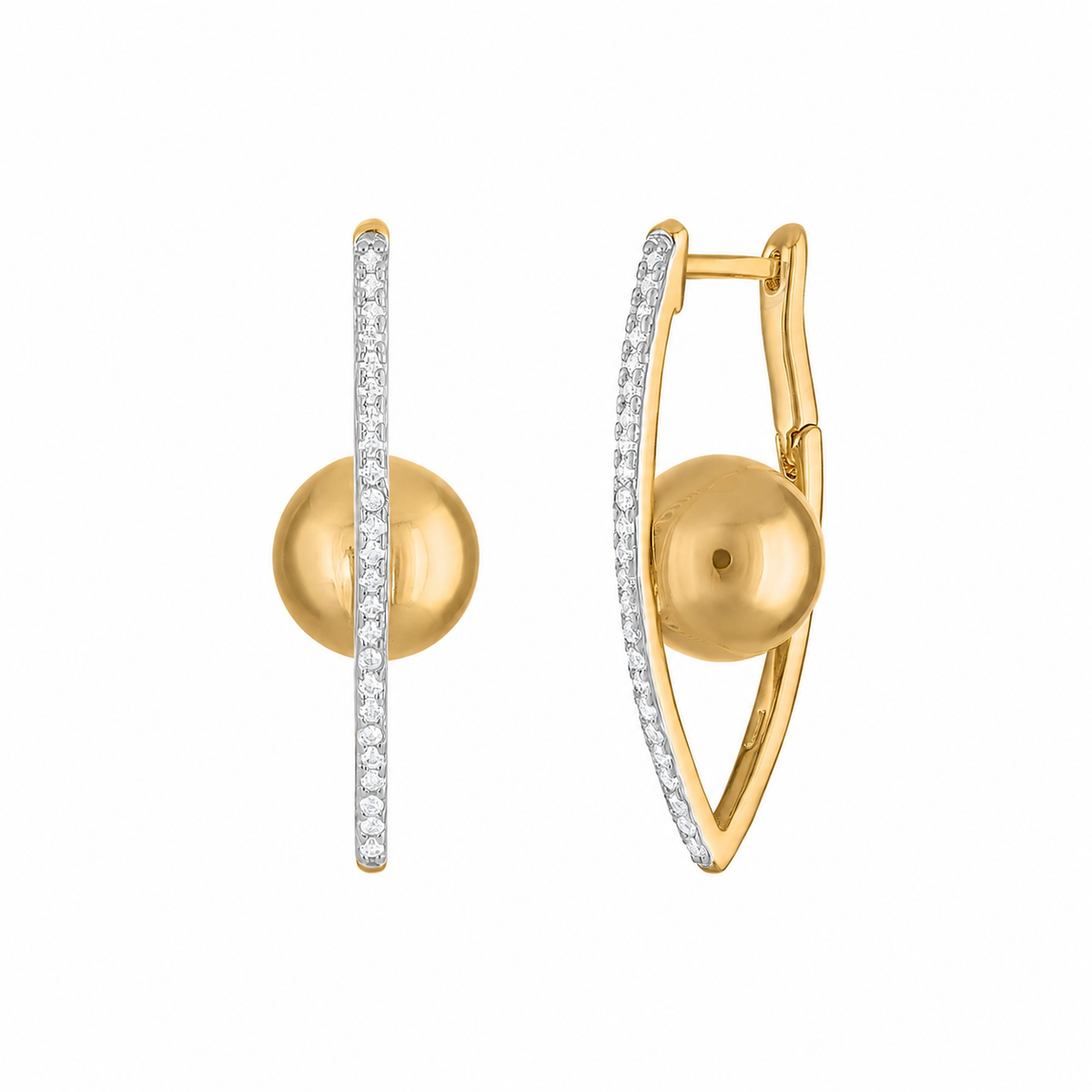 Dagger Pave Hoop Earrings