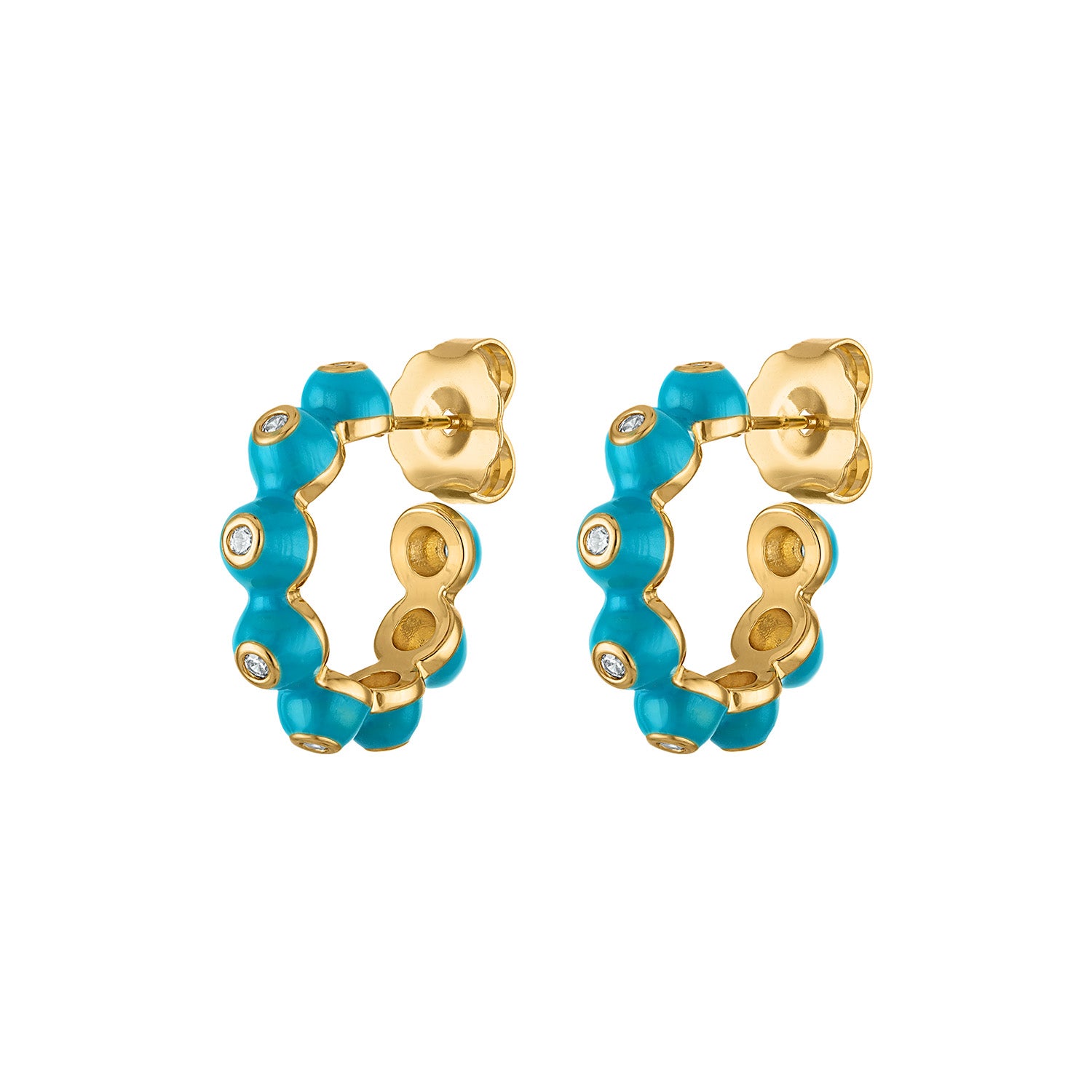 Diana Enamel Hoop Earrings - Josefina Jewels