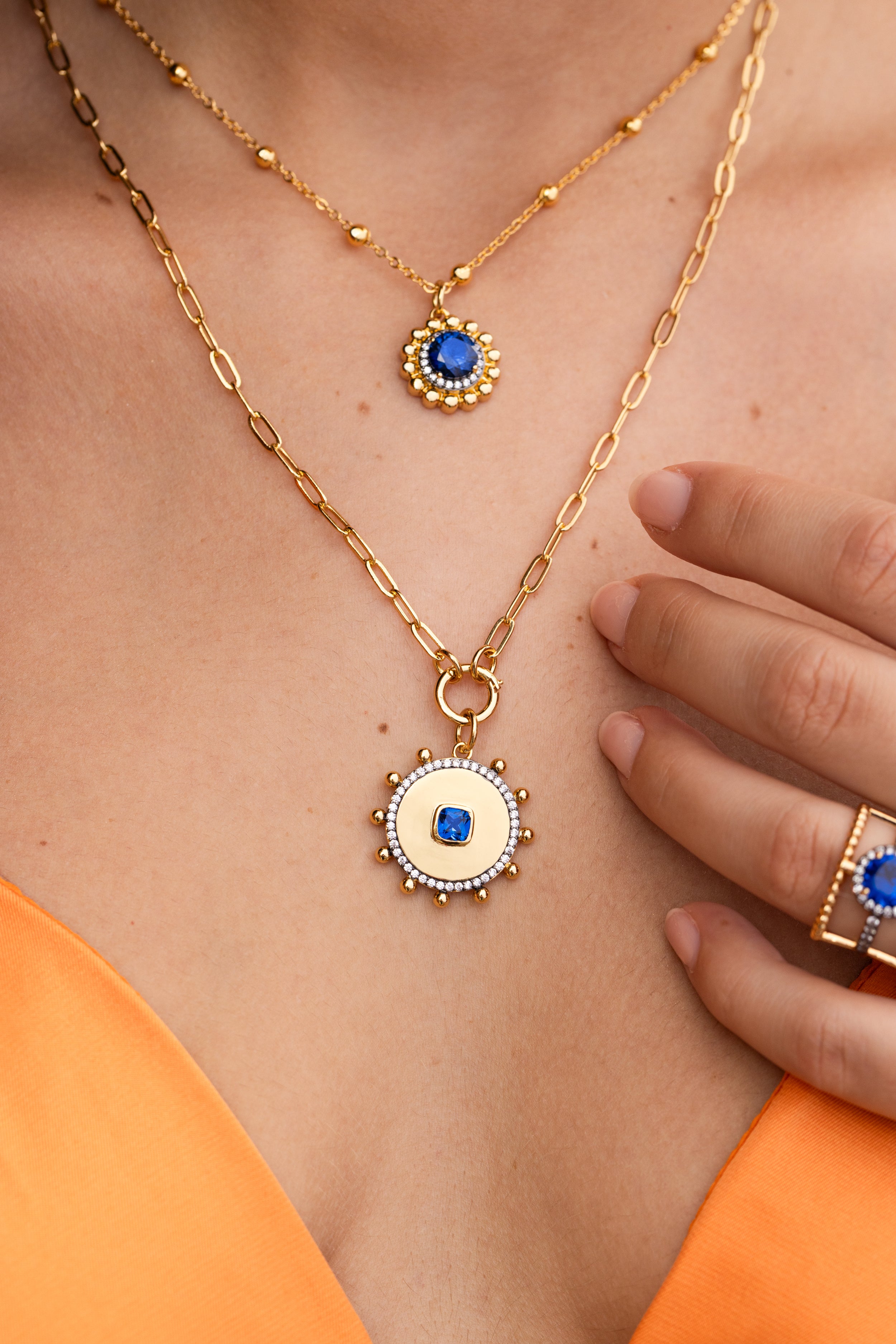 Golden Sun 32 Inch Pendant Necklace - Josefina Jewels
