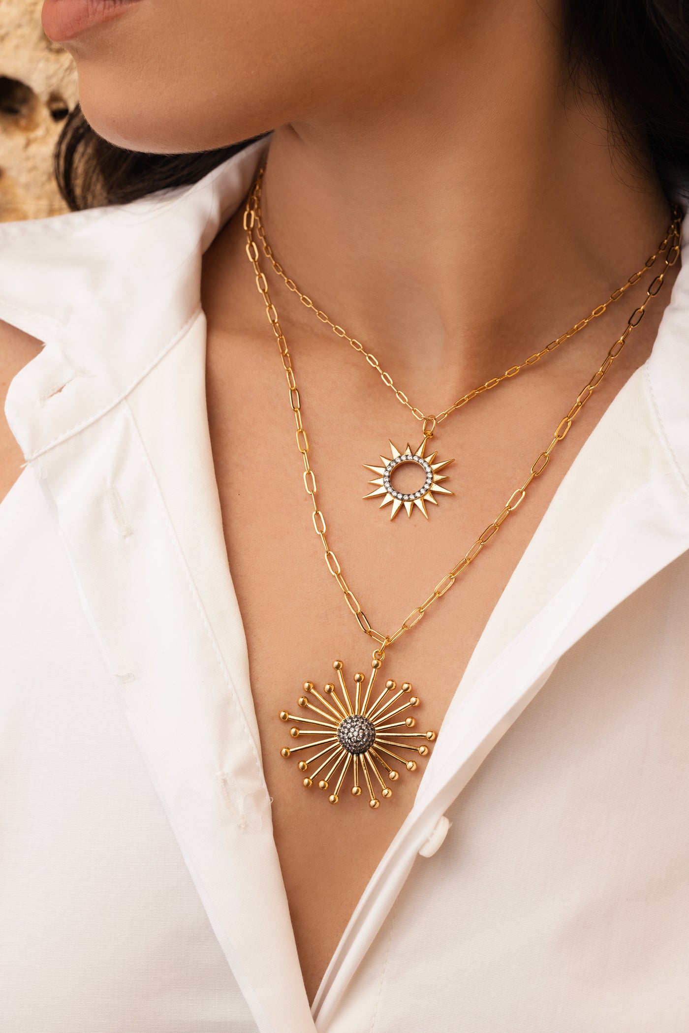 Laura Sun Short Necklace - Josefina Jewels