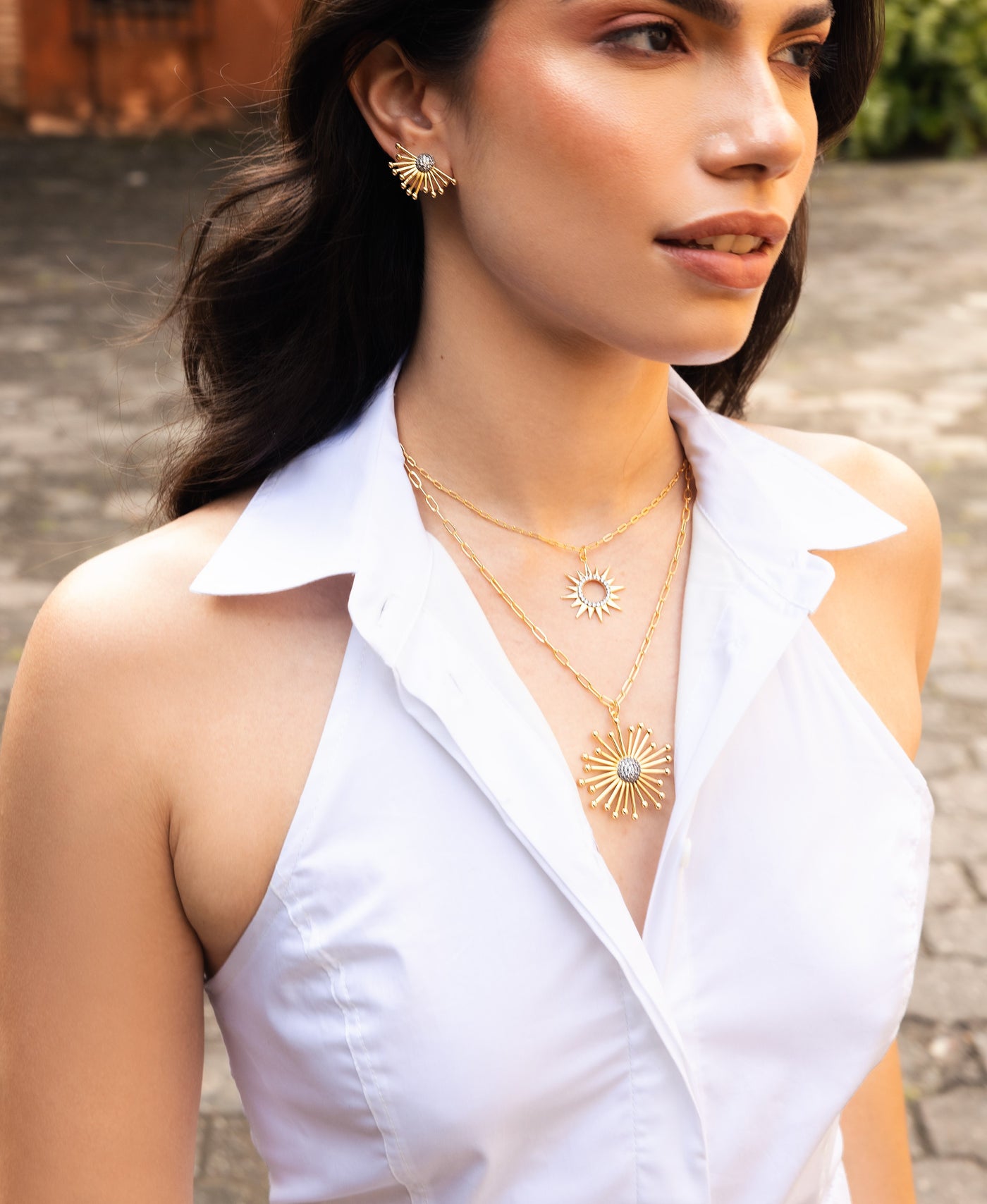 Laura Sun Short Necklace - Josefina Jewels