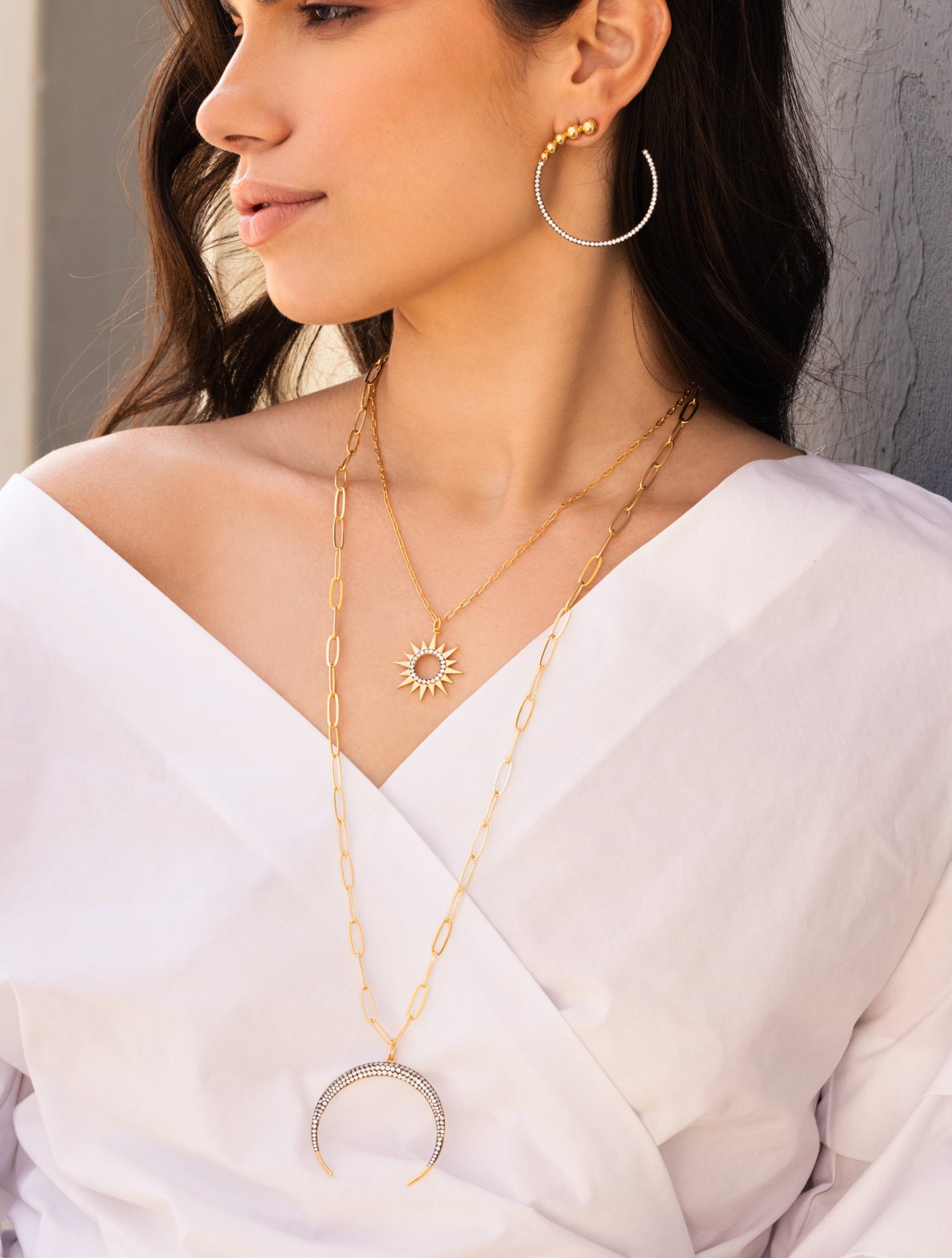 Laura Sun Short Necklace - Josefina Jewels