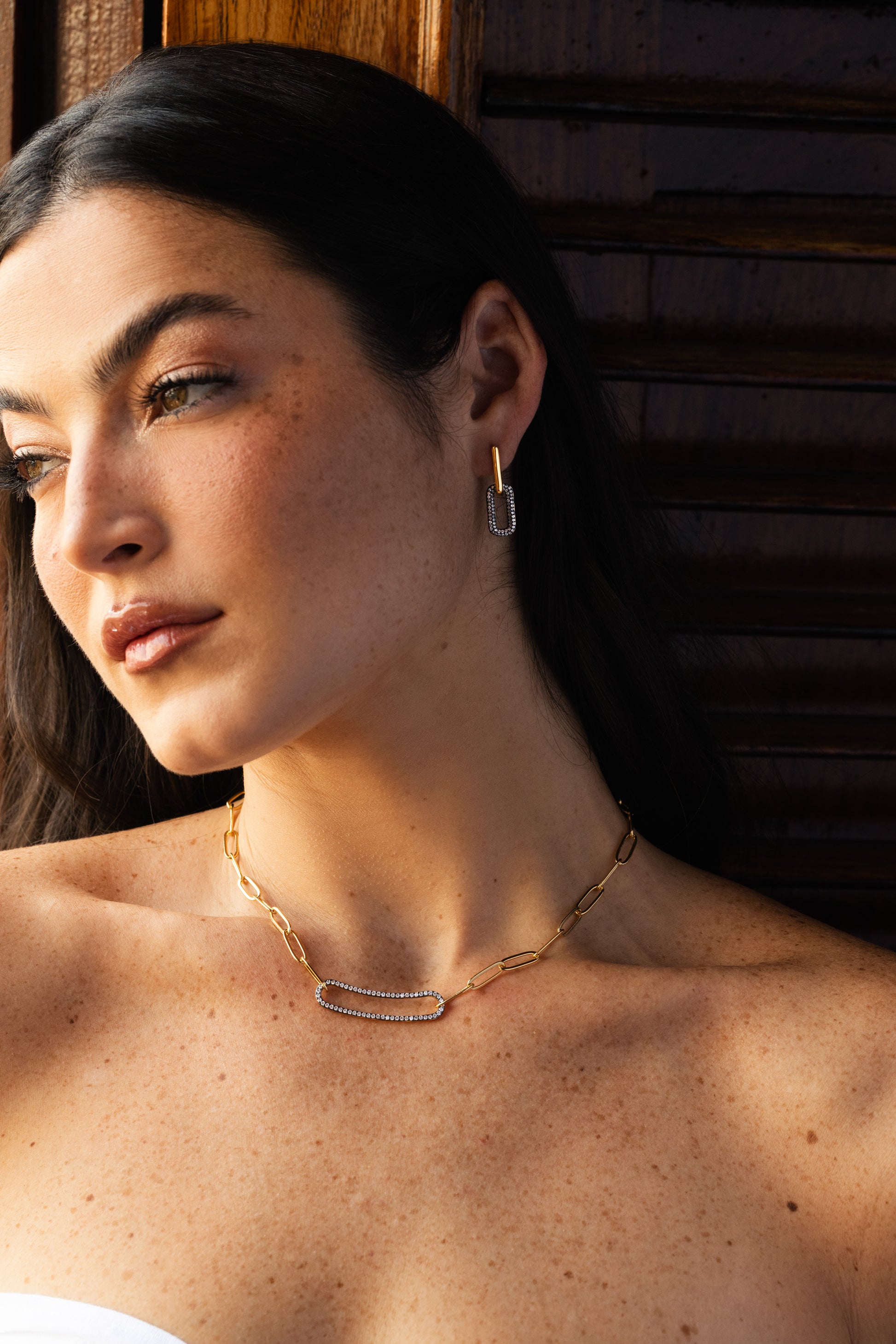 Golden Link Short Necklace - Josefina Jewels