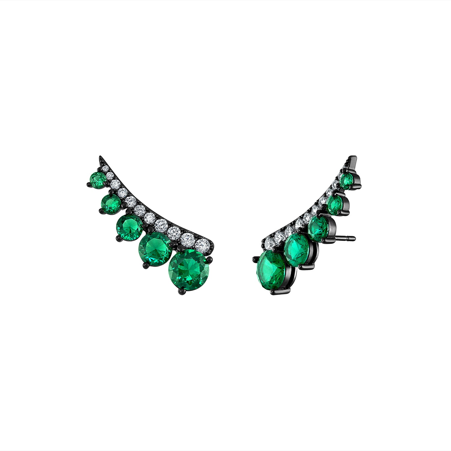 Amara Ear Climber Earrings GREEN - Josefina Jewels