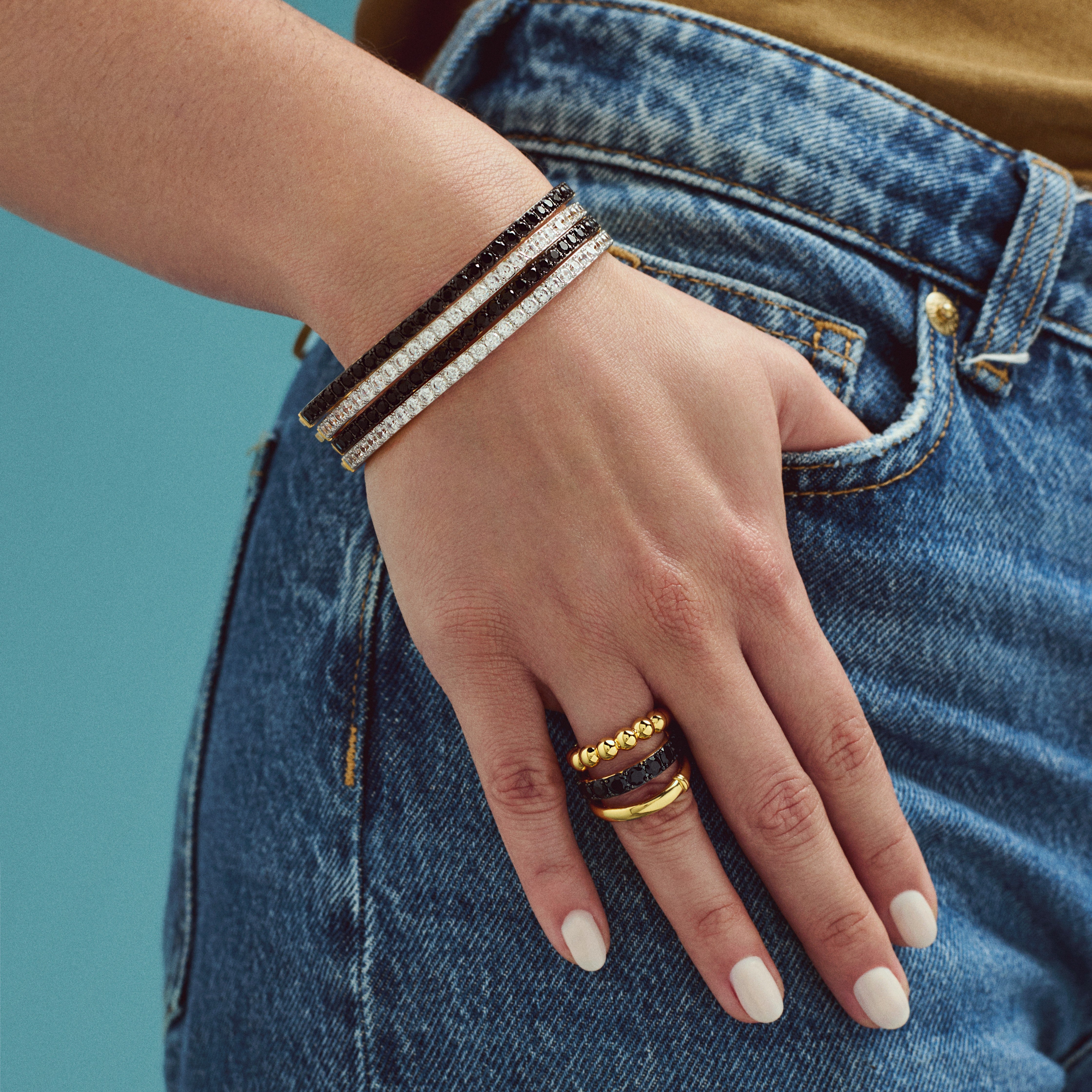 Pave Hinge Bangle - Josefina Jewels
