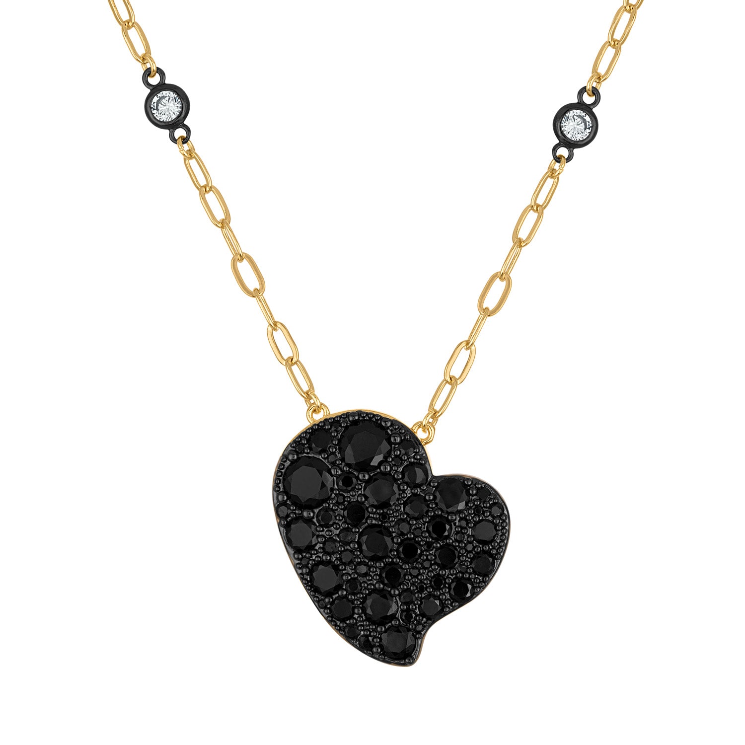 Heart Color Pave Necklace - Josefina Jewels