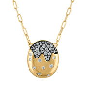 Scattered Pave Oval Necklace - Josefina Jewels