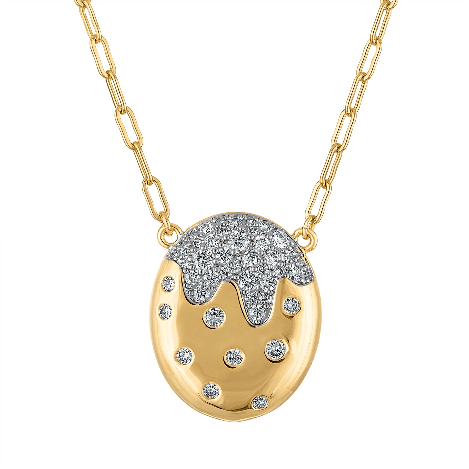 Scattered Pave Oval Necklace - Josefina Jewels