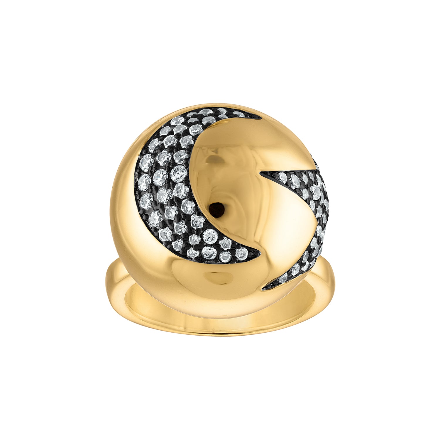 Moon & Star Pave Ring - Josefina Jewels