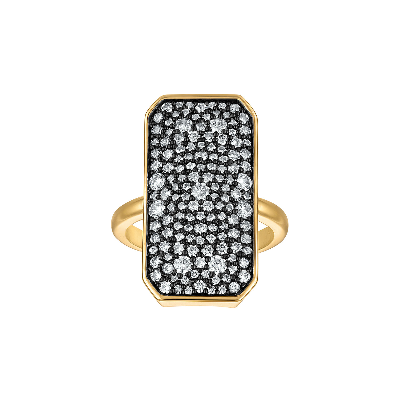 Rectangle Pave Ring