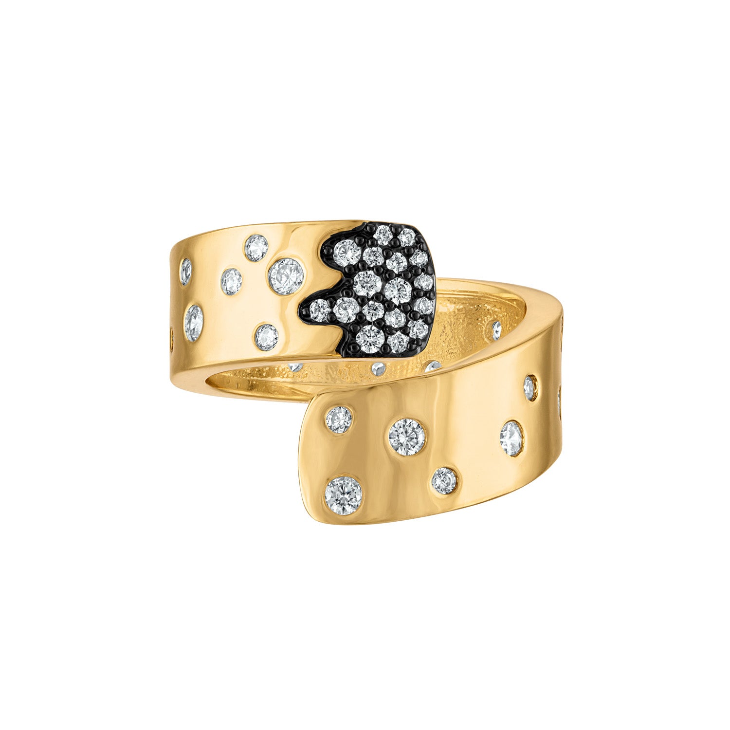 Swirl Scattered Pave Ring - Josefina Jewels
