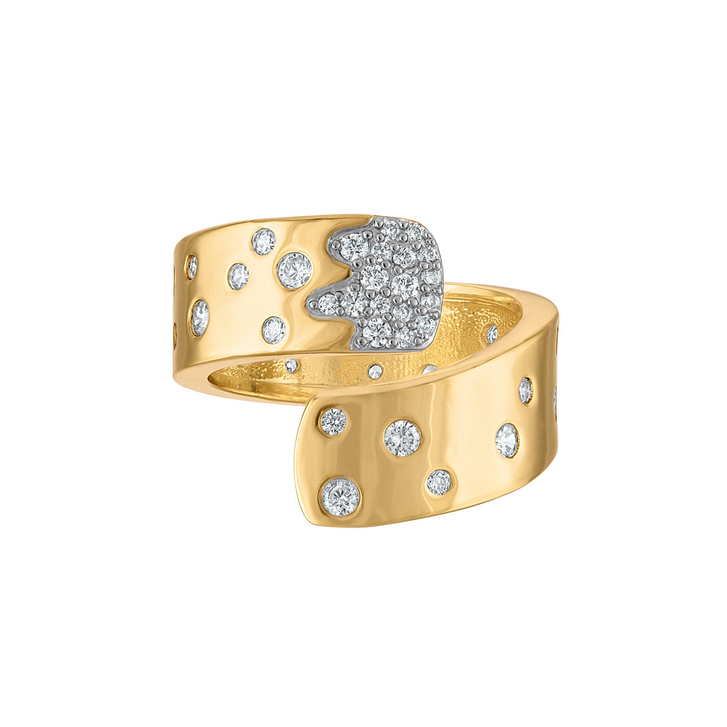 Swirl Scattered Pave Ring - Josefina Jewels