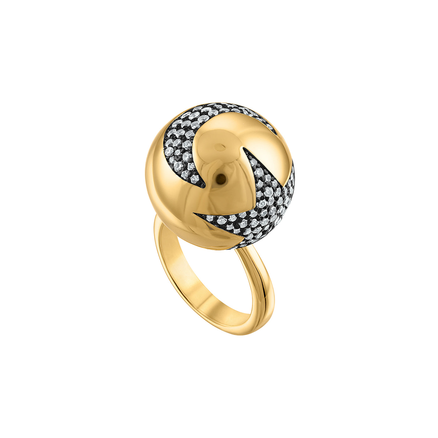 Moon & Star Pave Ring