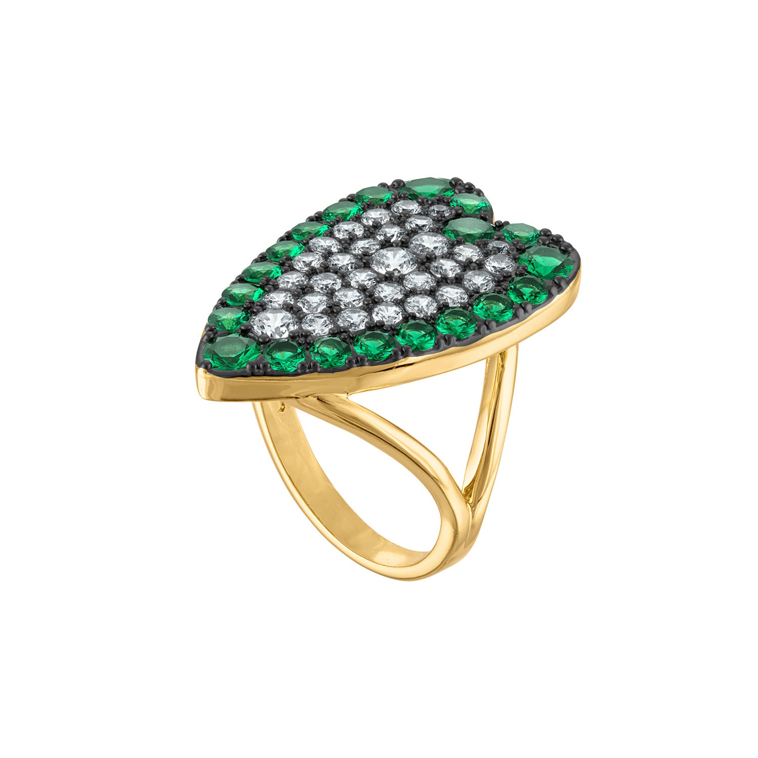 Colorful Heart Pave Cocktail Ring - Josefina Jewels