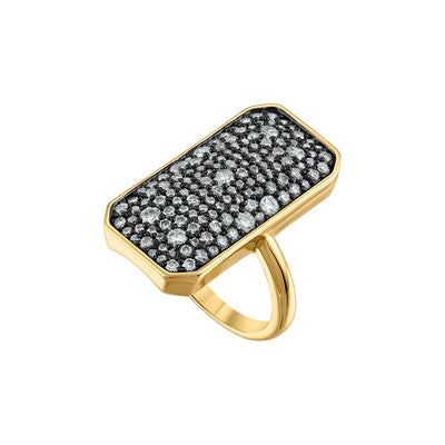 Rectangle Pave Ring