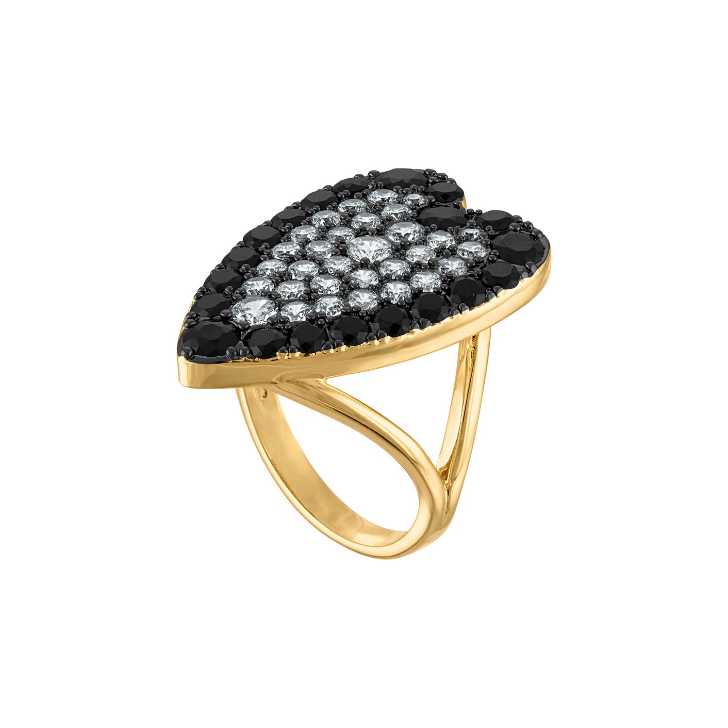 Colorful Heart Pave Cocktail Ring - Josefina Jewels