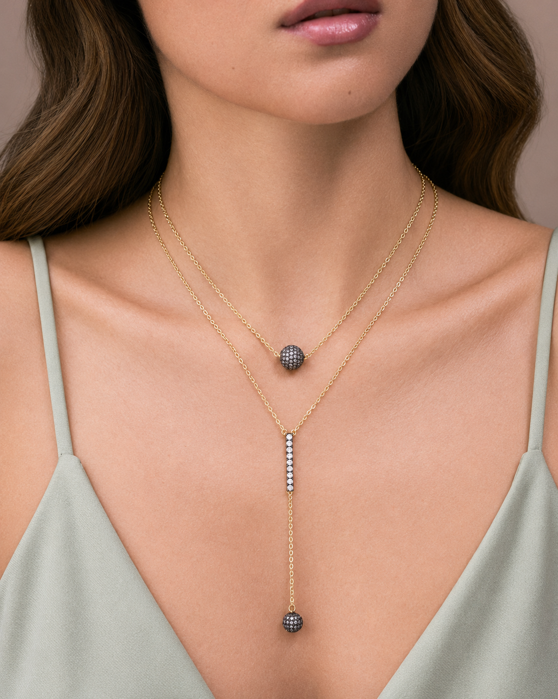 Pave Orb Necklace - Josefina Jewels