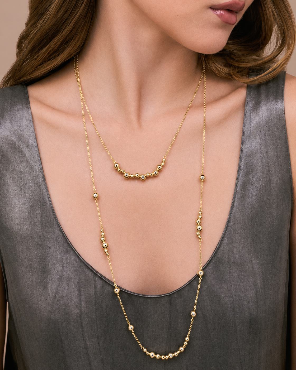 Golden Bubble Short Necklace