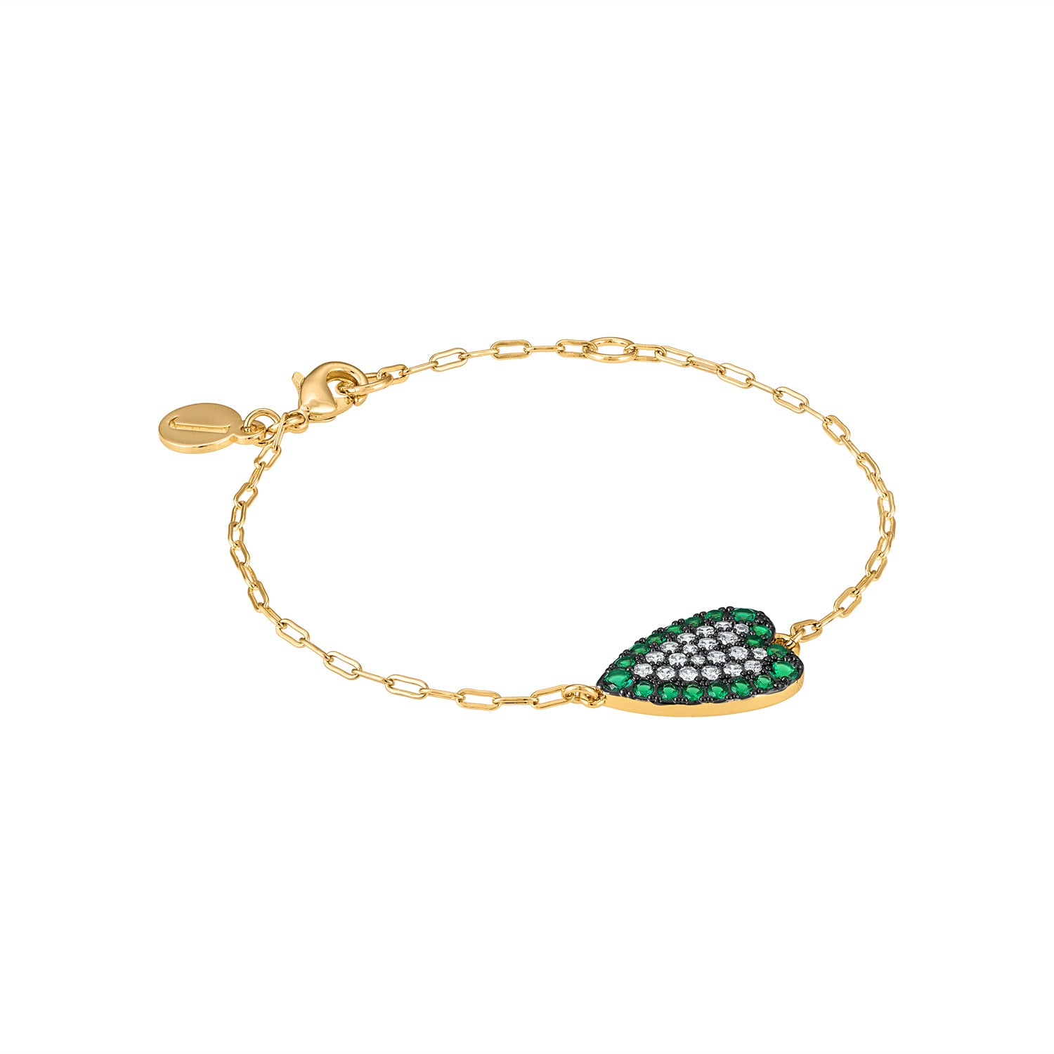 Colorful Heart Pave Chain Bracelet - Josefina Jewels
