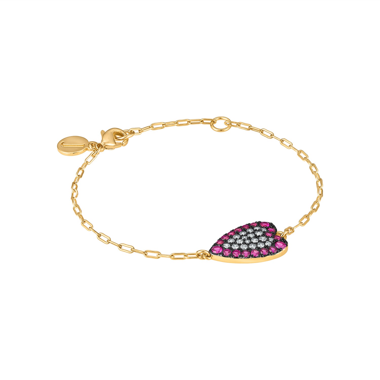 Colorful Heart Pave Chain Bracelet - Josefina Jewels