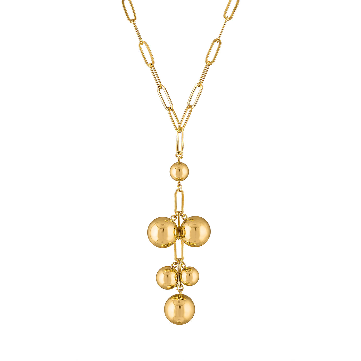 Multi Ball & Link Tie Necklace - Josefina Jewels