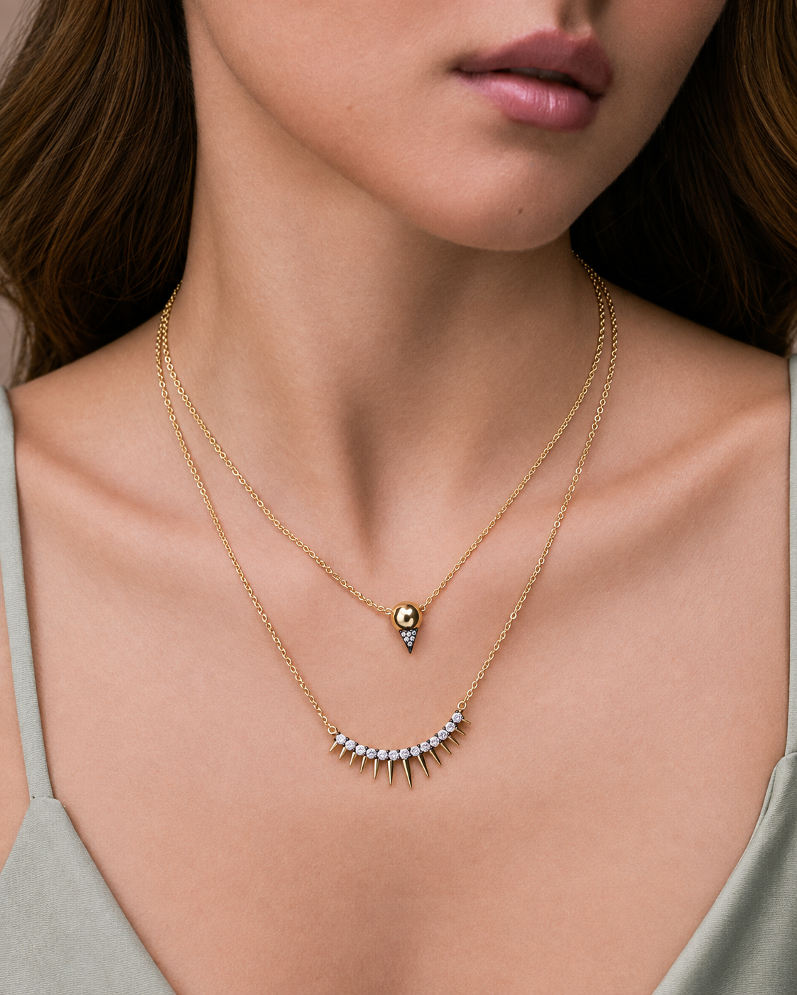 Spike Pave Necklace - Josefina Jewels