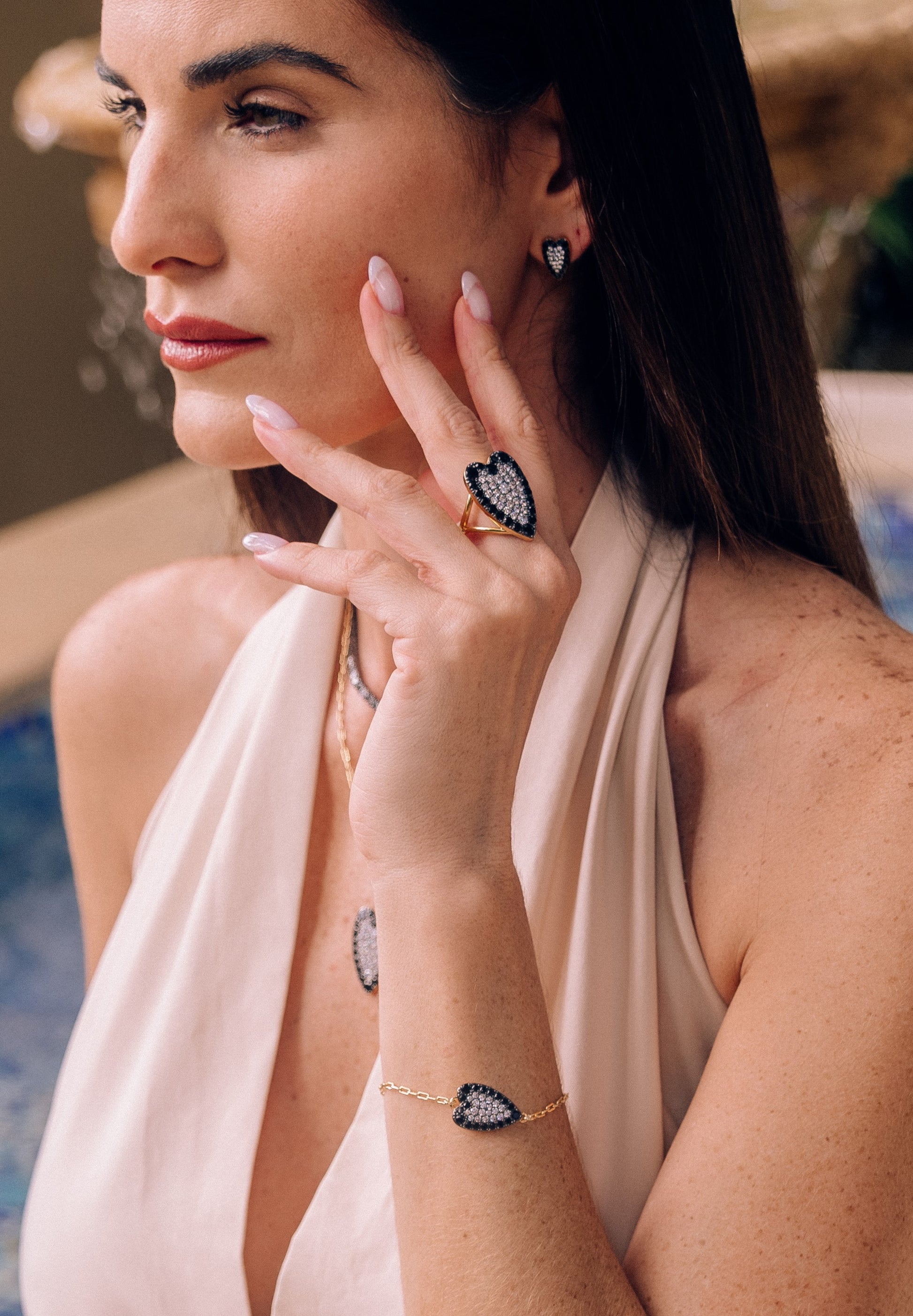 Colorful Heart Pave Chain Bracelet - Josefina Jewels