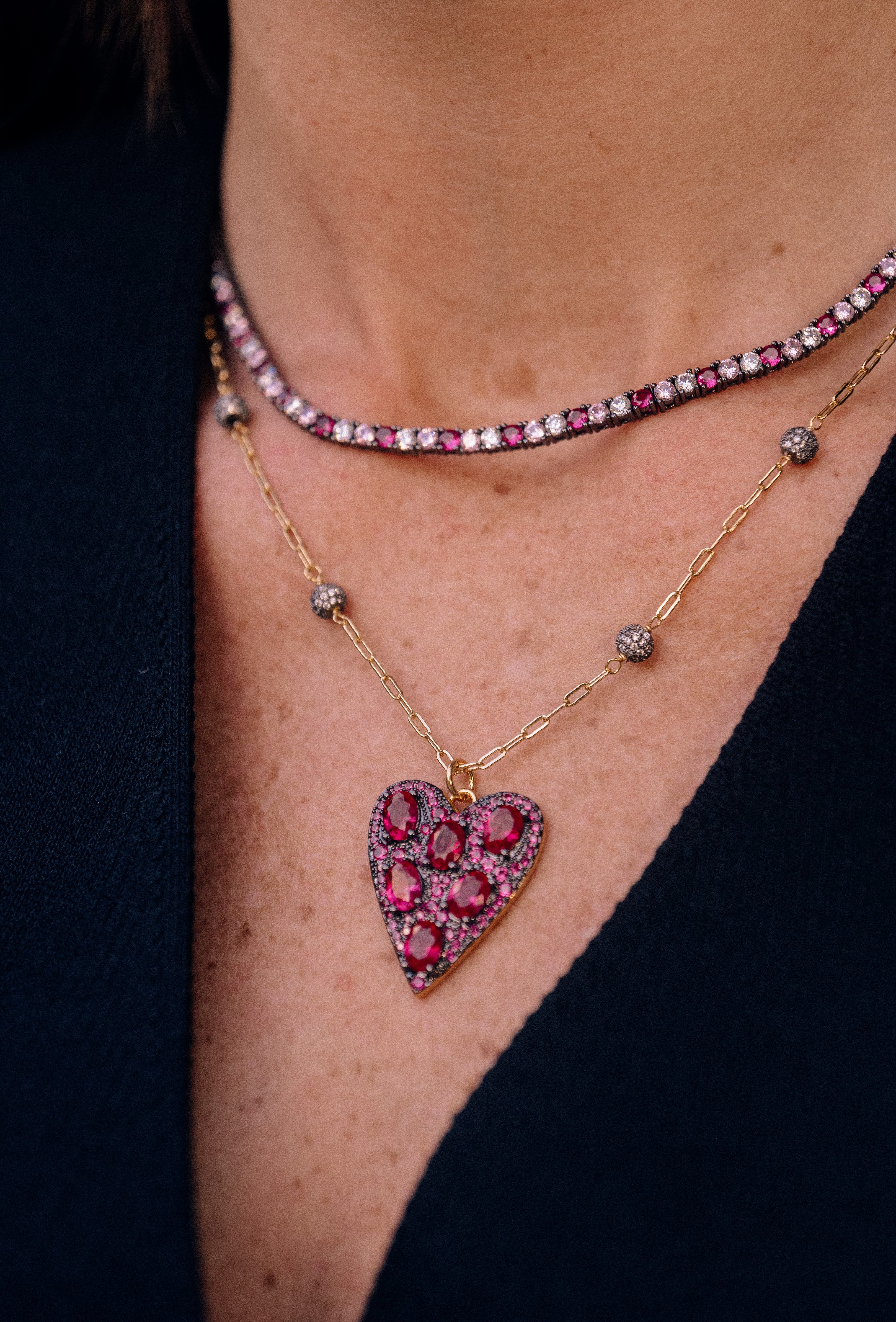 Colorful Tennis Necklace - Josefina Jewels