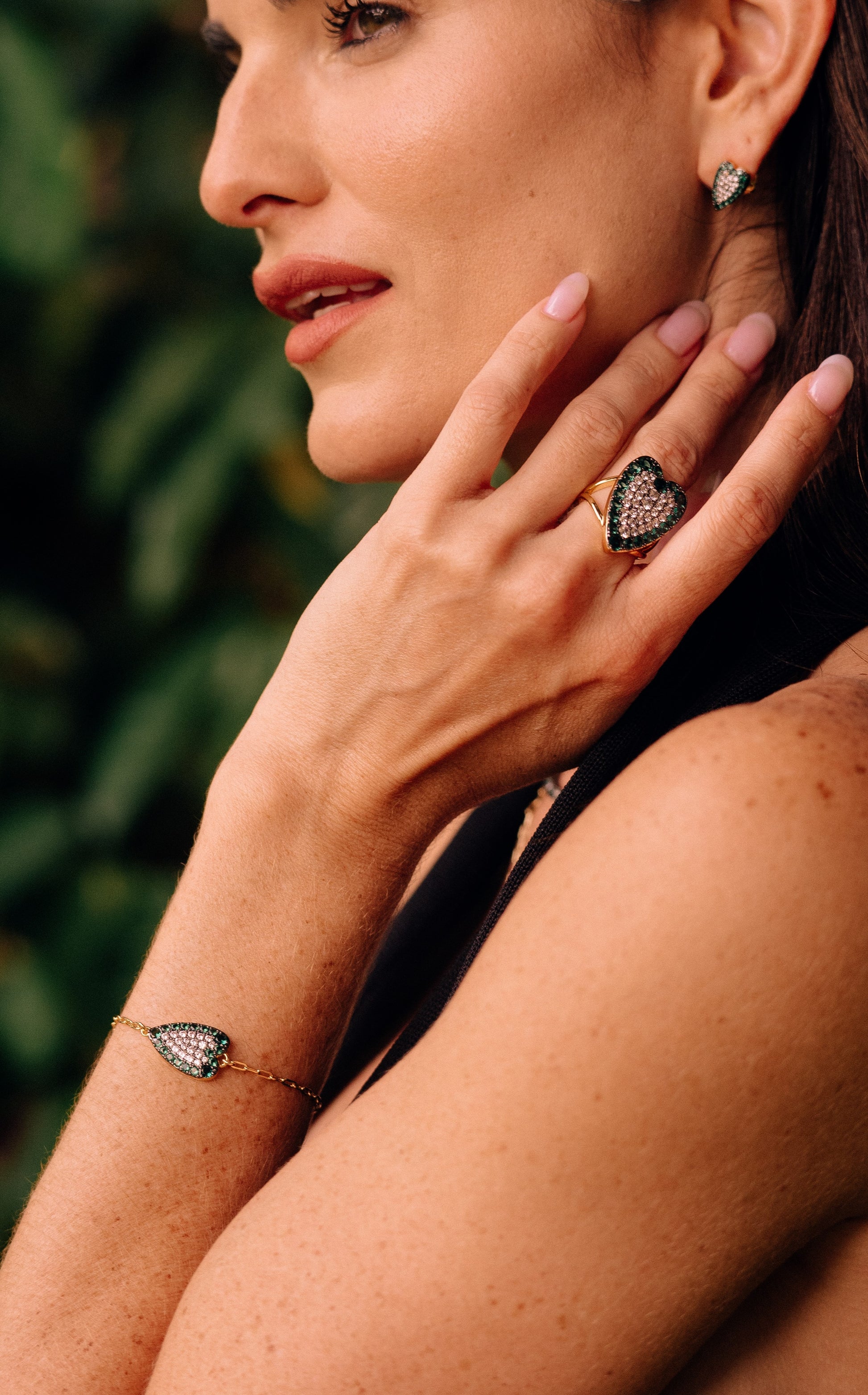 Colorful Heart Pave Chain Bracelet - Josefina Jewels