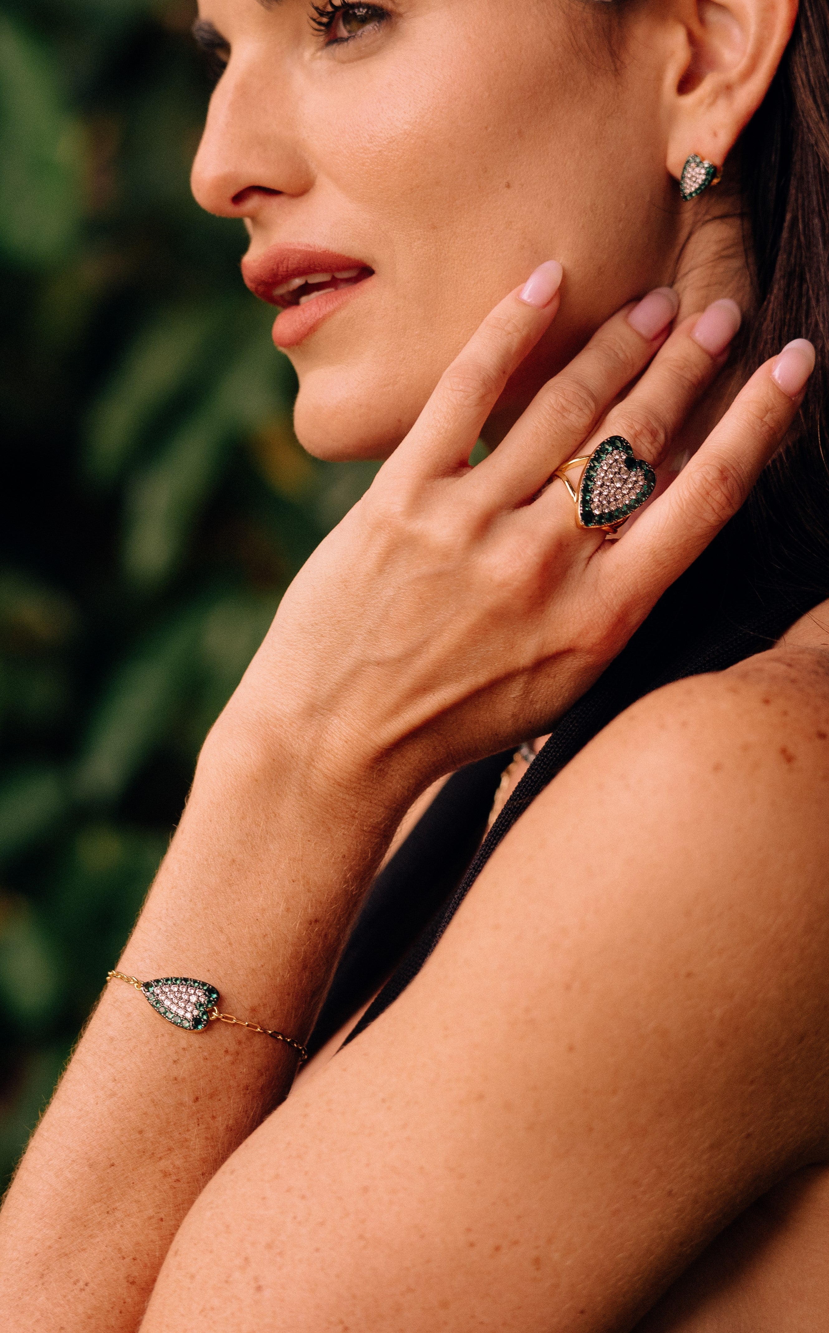 Colorful Heart Pave Chain Bracelet - Josefina Jewels