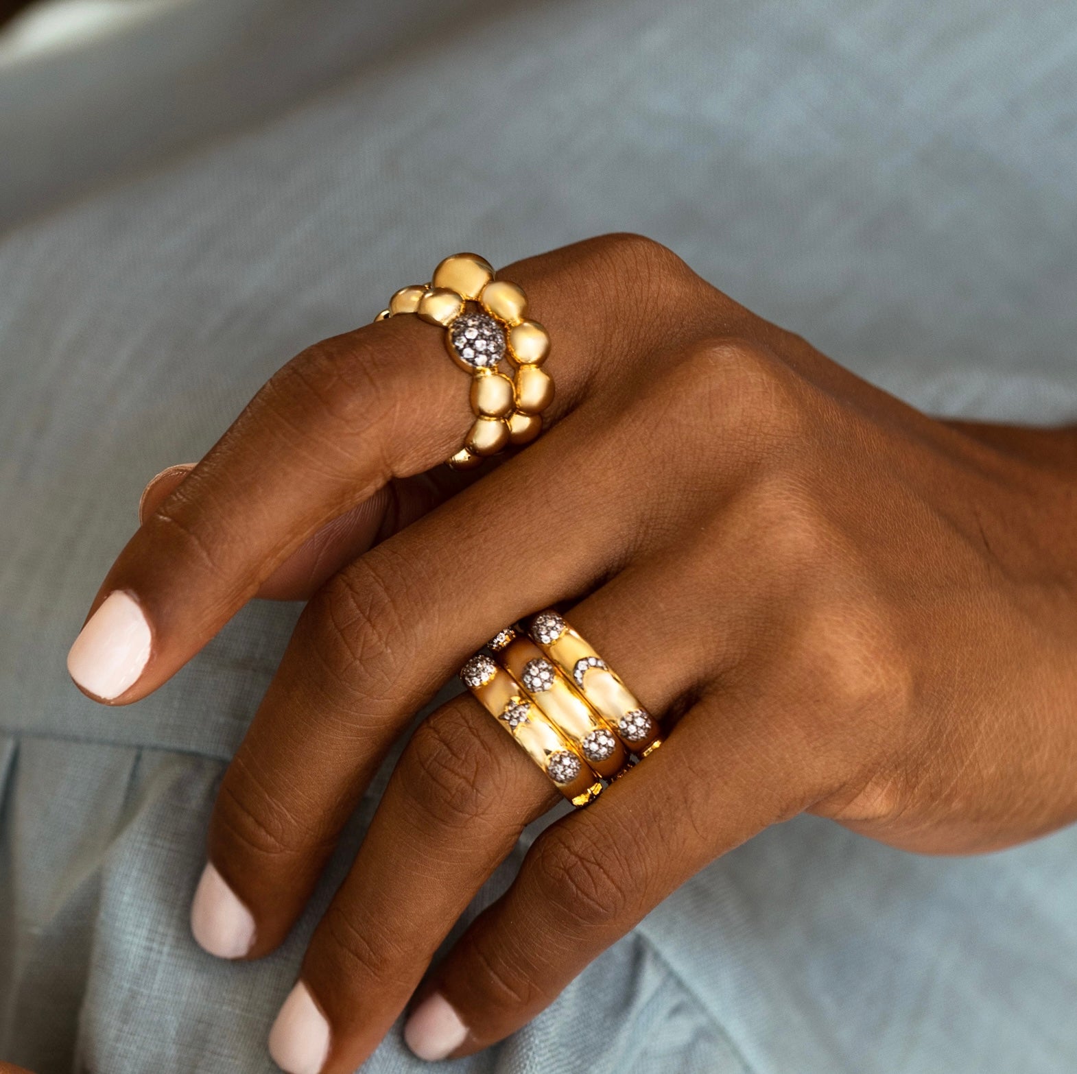 Emilia Pavé Ball Ring - Josefina Jewels