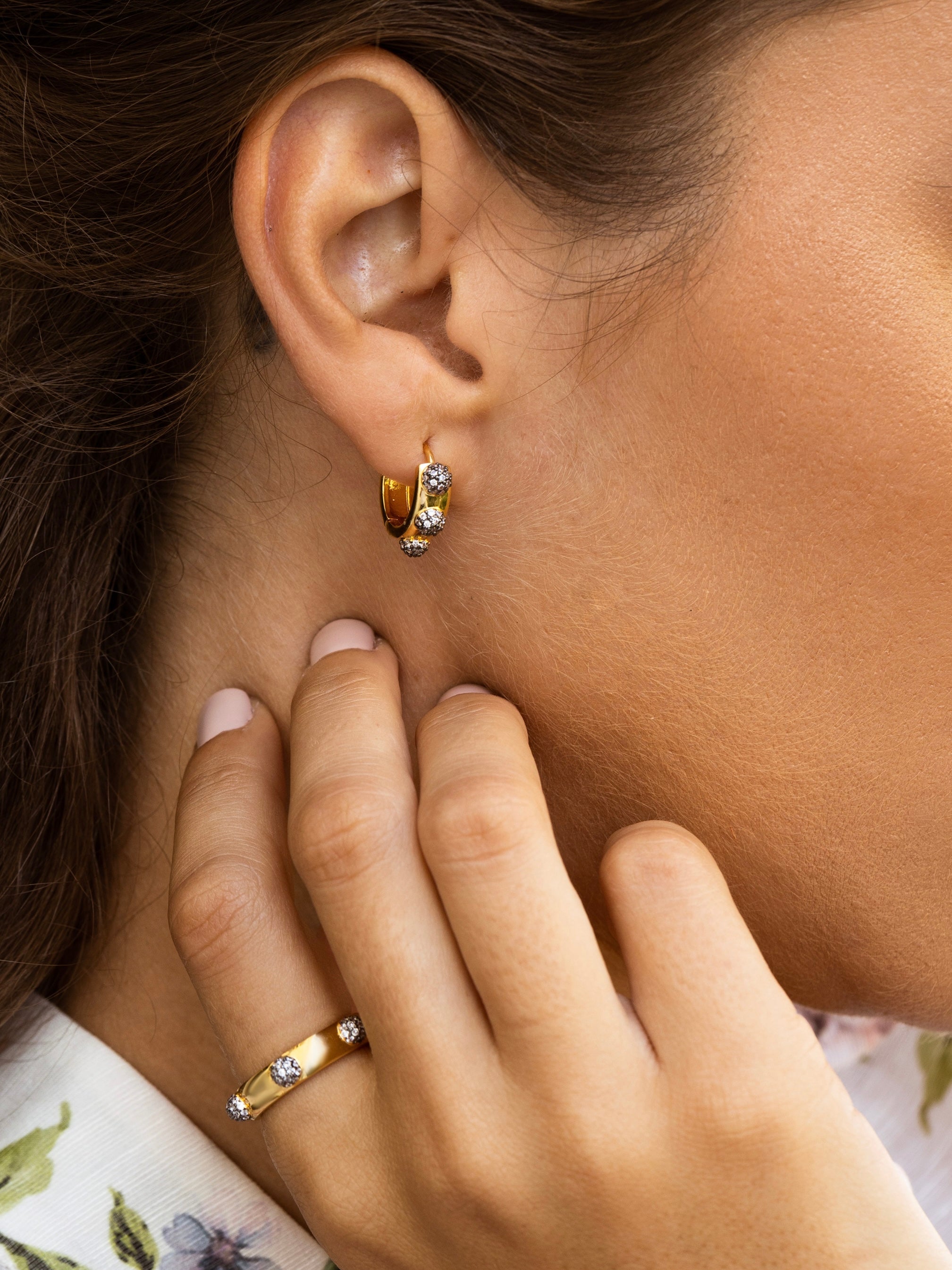Emilia Multi Huggie Petite Earrings - Josefina Jewels