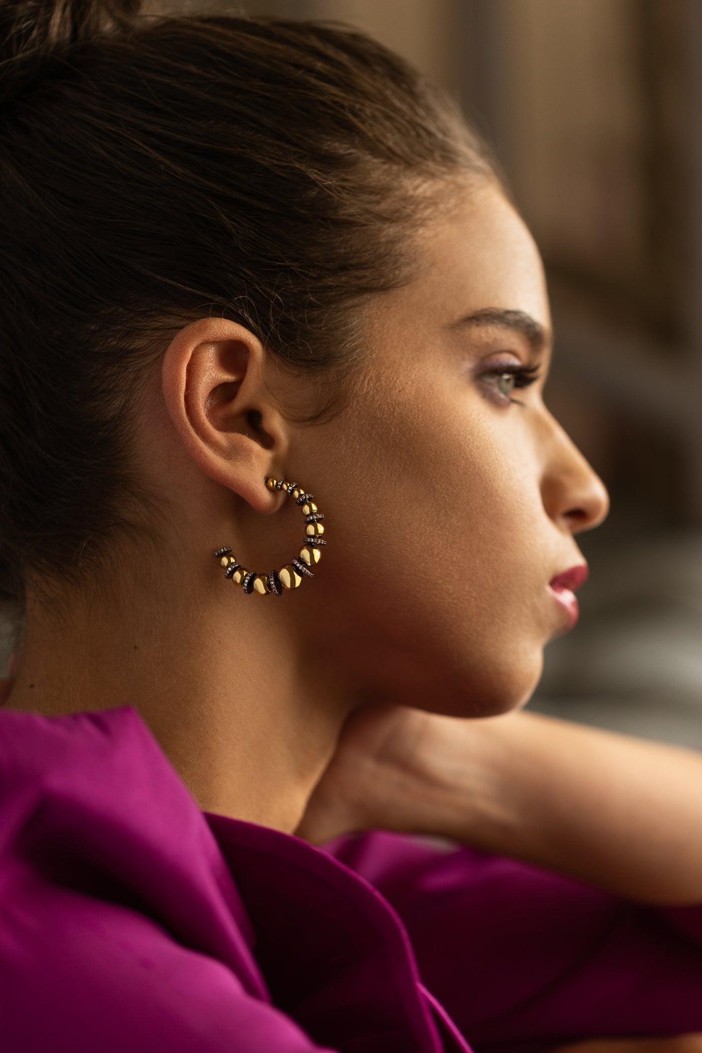 Josephine Two Tone Hoop Earrings - Josefina Jewels